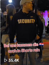 Bei uns kommen die auch in Shorts rein