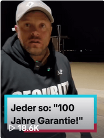 Jeder so: 100 Jahre Garantie