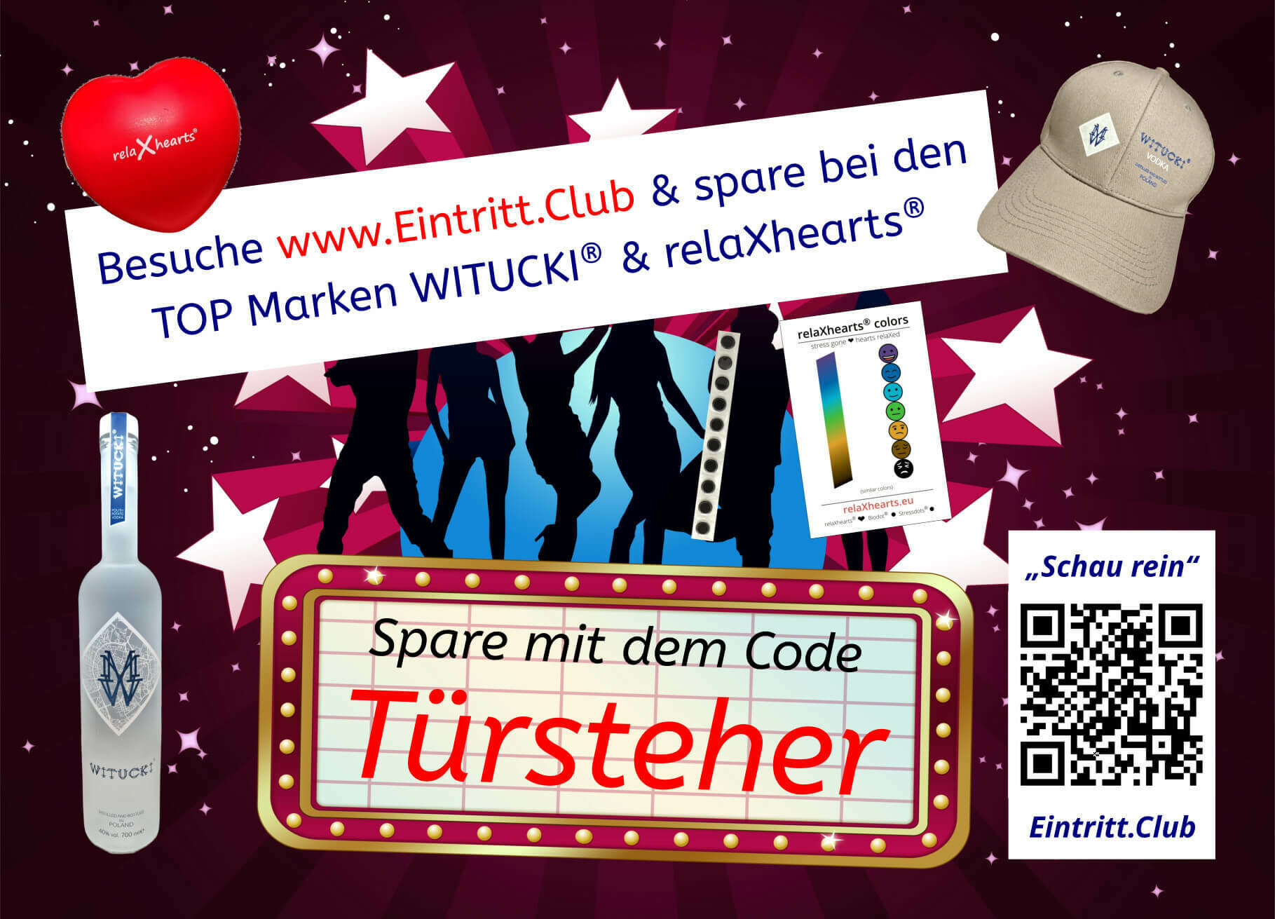 Sparen dank Alex Profant mit dem Rabattcode "Türsteher" bei WITUCKI® VODKA, relaXhearts® & Biodot®